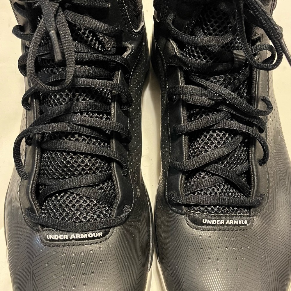 Black Under Armor Shoes with White letters
